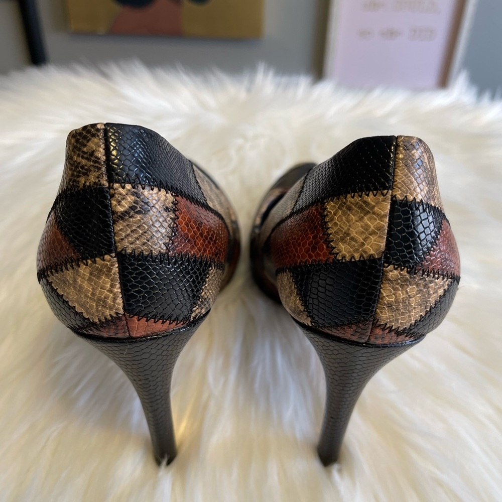Zara Basic Black And Brown Patchwork Animal Print… - image 4
